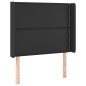 Testiera a LED Nera 83x16x118/128 cm in Similpelle Testiera a LED Nera 83x16x118/128 cm in Similpelle