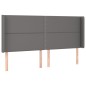 Testiera a LED Grigio 163x16x118/128cm in Similpelle Testiera a LED Grigio 163x16x118/128cm in Similpelle