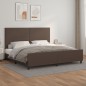 Giroletto con Testiera Marrone 200x200 cm in Similpelle Giroletto con Testiera Marrone 200x200 cm in Similpelle