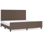 Giroletto con Testiera Marrone 200x200 cm in Similpelle Giroletto con Testiera Marrone 200x200 cm in Similpelle