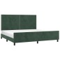 Giroletto con Testiera Verde Scuro 200x200 cm in Velluto Giroletto con Testiera Verde Scuro 200x200 cm in Velluto