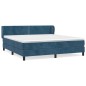 Giroletto a Molle con Materasso Blu Scuro 180x200 cm in Velluto