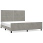 Giroletto con Testiera Grigio Chiaro 180x200 cm in Velluto Giroletto con Testiera Grigio Chiaro 180x200 cm in Velluto