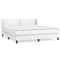 Giroletto a Molle con Materasso Bianco 160x200 cm in Similpelle
