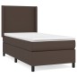 Giroletto a Molle con Materasso Marrone 100x200cm in Similpelle