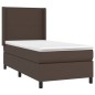 Giroletto a Molle con Materasso Marrone 100x200cm in Similpelle