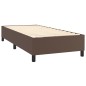 Giroletto a Molle con Materasso Marrone 100x200cm in Similpelle