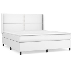 Giroletto a Molle con Materasso Bianco 160x200 cm in Similpelle