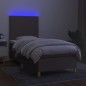 Letto a Molle con Materasso e LED Tortora 80x200 cm in Tessuto Letto a Molle con Materasso e LED Tortora 80x200 cm in Tessuto