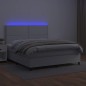 Giroletto Molle con Materasso e LED Bianco 180x200cm Similpelle Giroletto Molle con Materasso e LED Bianco 180x200cm Similpelle