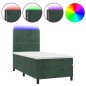 Letto a Molle con Materasso e LED Verde Scuro 100x200cm Velluto Letto a Molle con Materasso e LED Verde Scuro 100x200cm Velluto