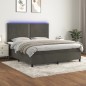 Letto a Molle con Materasso e LED Grigio Scuro 180x200 cm Letto a Molle con Materasso e LED Grigio Scuro 180x200 cm