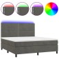Letto a Molle con Materasso e LED Grigio Scuro 180x200 cm Letto a Molle con Materasso e LED Grigio Scuro 180x200 cm
