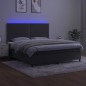 Letto a Molle con Materasso e LED Grigio Scuro 180x200 cm Letto a Molle con Materasso e LED Grigio Scuro 180x200 cm