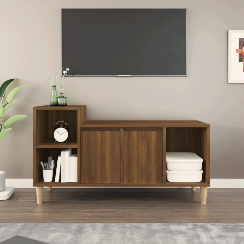 Mobile TV Rovere Marrone 100x35x55 cm in Legno Multistrato Mobile TV Rovere Marrone 100x35x55 cm in Legno Multistrato