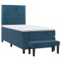 Giroletto a Molle con Materasso Blu Scuro 100x200 cm in Velluto