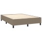 Letto a Molle con Materasso e LED Tortora 140x190 cm in Tessuto Letto a Molle con Materasso e LED Tortora 140x190 cm in Tessuto