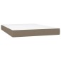 Letto a Molle con Materasso e LED Tortora 140x190 cm in Tessuto Letto a Molle con Materasso e LED Tortora 140x190 cm in Tessuto