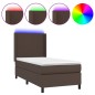 Giroletto Molle con Materasso e LED Marrone 100x200 cm Giroletto Molle con Materasso e LED Marrone 100x200 cm