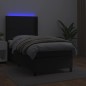 Giroletto a Molle con Materasso e LED Nero 90x200 cm Similpelle Giroletto a Molle con Materasso e LED Nero 90x200 cm Similpelle
