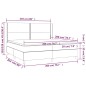 Letto a Molle Materasso e LED Grigio Chiaro 200x200 cm Velluto