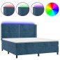 Letto a Molle con Materasso e LED Blu Scuro 180x200 cm Letto a Molle con Materasso e LED Blu Scuro 180x200 cm