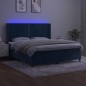Letto a Molle con Materasso e LED Blu Scuro 180x200 cm Letto a Molle con Materasso e LED Blu Scuro 180x200 cm