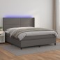 Giroletto Molle con Materasso e LED Grigio 180x200cm Similpelle Giroletto Molle con Materasso e LED Grigio 180x200cm Similpelle