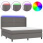 Giroletto Molle con Materasso e LED Grigio 180x200cm Similpelle Giroletto Molle con Materasso e LED Grigio 180x200cm Similpelle