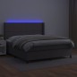 Giroletto Molle con Materasso e LED Grigio 180x200cm Similpelle Giroletto Molle con Materasso e LED Grigio 180x200cm Similpelle