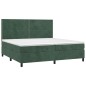 Letto a Molle con Materasso e LED Verde Scuro 200x200cm Velluto Letto a Molle con Materasso e LED Verde Scuro 200x200cm Velluto