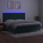 Letto a Molle con Materasso e LED Verde Scuro 200x200cm Velluto Letto a Molle con Materasso e LED Verde Scuro 200x200cm Velluto