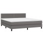 Giroletto a Molle con Materasso Grigio 160x200 cm in Similpelle