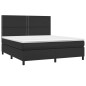 Giroletto a Molle con Materasso Nero 160x200 cm in Similpelle