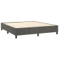 Giroletto a Molle con Materasso Grigio Scuro 180x200 cm Velluto
