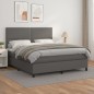 Giroletto a Molle con Materasso Grgio 180x200 cm in Similpelle