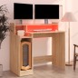 Scrivania con Luci LED Rovere Sonoma 97x45x90 cm in Multistrato