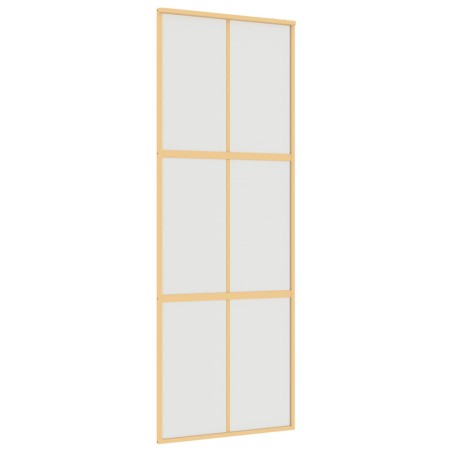 Porta Scorrevole Dorata 76x205 Vetro Smerigliato ESG Alluminio