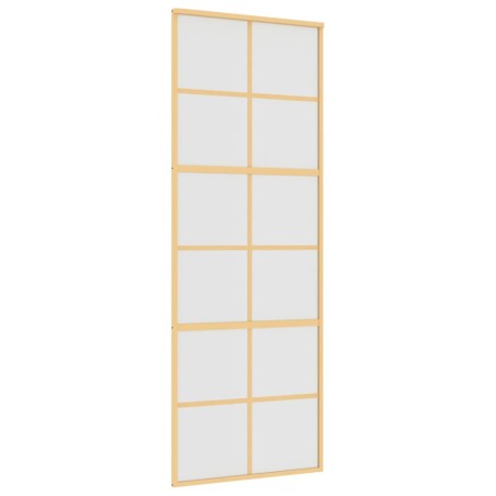 Porta Scorrevole Dorata 76x205 Vetro Smerigliato ESG Alluminio
