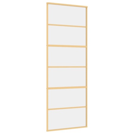 Porta Scorrevole Dorata 76x205 Vetro Trasparente ESG Alluminio