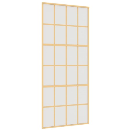 Porta Scorrevole Dorata 90x205 Vetro Smerigliato ESG Alluminio