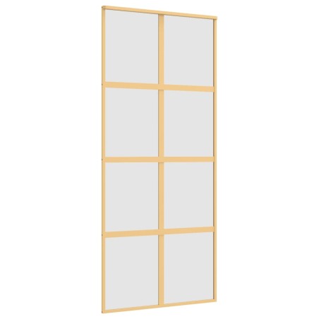 Porta Scorrevole Dorata 90x205 Vetro Smerigliato ESG Alluminio