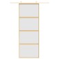 Porta Scorrevole Dorata 76x205 Vetro Smerigliato ESG Alluminio Porta Scorrevole Dorata 76x205 Vetro Smerigliato ESG Alluminio