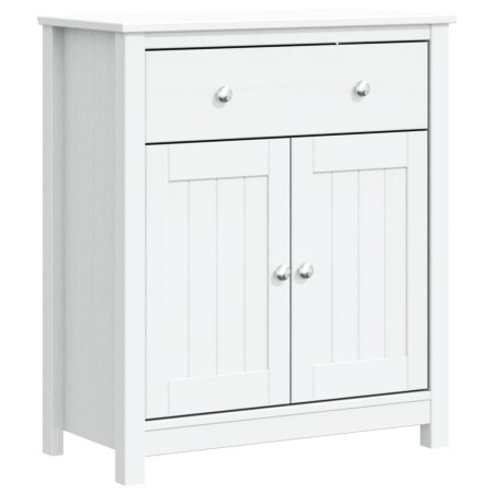 Mobile da Bagno BERG Bianco 69,5x34x80cm Legno Massello di Pino