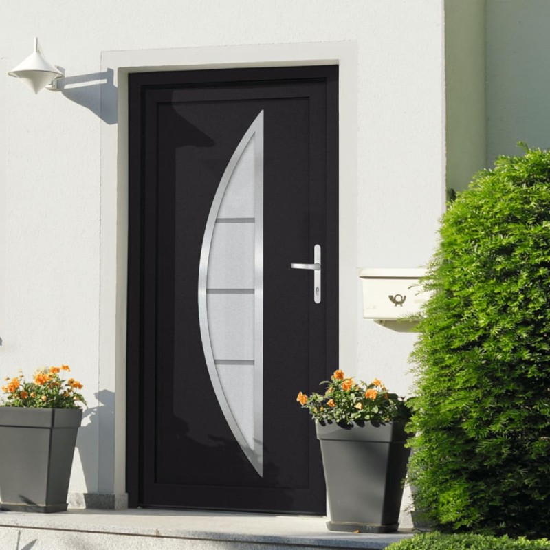 vidaXL Porta Ingresso Antracite 98x190 cm in PVC vidaXL Porta Ingresso Antracite 98x190 cm in PVC