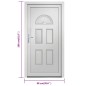 vidaXL Porta Ingresso Bianca 98x208 cm in PVC vidaXL Porta Ingresso Bianca 98x208 cm in PVC