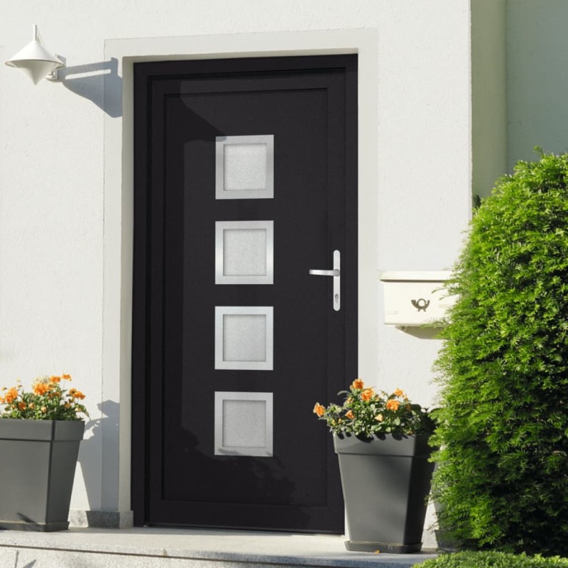 vidaXL Porta Ingresso Antracite 98x190 cm in PVC vidaXL Porta Ingresso Antracite 98x190 cm in PVC