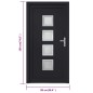 vidaXL Porta Ingresso Antracite 98x190 cm in PVC vidaXL Porta Ingresso Antracite 98x190 cm in PVC