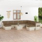 Set Divani da Giardino su Pallet 11 pz con Cuscini Legno Abete Set Divani da Giardino su Pallet 11 pz con Cuscini Legno Abete