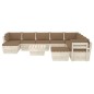 Set Divani da Giardino su Pallet 11 pz con Cuscini Legno Abete Set Divani da Giardino su Pallet 11 pz con Cuscini Legno Abete